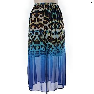 Worthington Leopard Animal Print with Blue Ombre EUC sz 2X